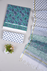 Premium Sanganeri Printed Cotton Suit With Kota Doria Duppta